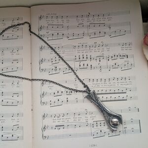 Vintage Brutalist Silver Pendant Necklace